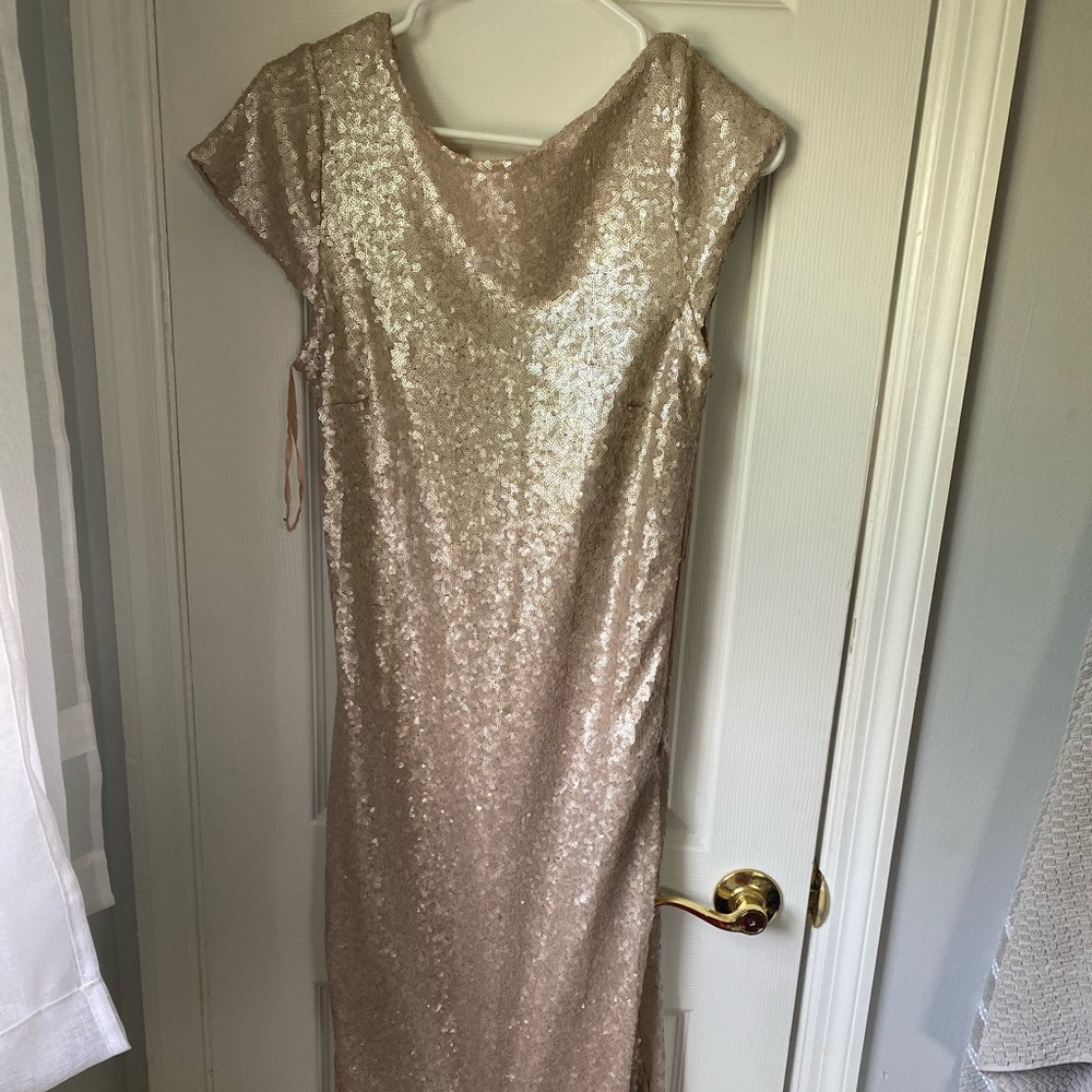 Long Gold sequin dress